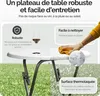 CASARIA® Table haute pliante blanche aspect marbre Table de Voir les images du produit 3