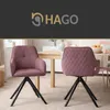 HAGO24 Drehbarer Esszimmerstuhl Altrosa Textil Webstoff Produktbild-Vorschau 7