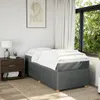 Boxspringbett mit Matratze Dunkelgrau 100x200 cm Stoff Produktbild-Vorschau 3