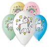 Pallone di gomma unicorno notte magica 5 pezzi 30cm Gemar Anteprima dell’immagine prodotto 5
