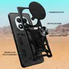An exploded view of a black phone case with various features labeled. Produktbild-Vorschau
