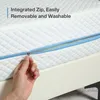 A hand is shown unzipping a mattress cover. Produktbild-Vorschau