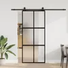 vidaXL Posuvné dveře s kováním černé 90x205 cm tvrzené sklo Náhled obrázku produktu 2