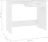 A white desk with dimensions indicated. Podgląd zdjęcia produktu