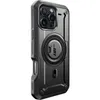 A black and gray iPhone case with a magnetic ring on the back. Produktbild-Vorschau