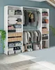 Kleiderschrank Worland,  196 x 40 x 187 cm,  Weiß und Eiche Produktbild-Vorschau 1