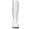 A white boot with a blue stripe on the sole, isolated on a white background. Produktbild-Vorschau