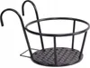 A black metal hanging planter basket with a woven-like base, shown against a white background. Produktbild-Vorschau