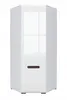 A white corner cabinet with a reflective front panel and a dark handle. Produktbild-Vorschau