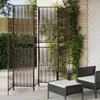 Paravent 6-tlg. Braun Poly Rattan Produktbild-Vorschau 2