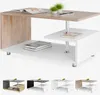CASARIA® Couchtisch Weiß Eiche Holz mit Stauraum 95x55cm Produktbild-Vorschau 1