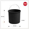 A black bucket with dimensions and capacity indicated. Voir les images du produit