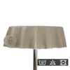 Gartentischdecke 160 cm rund beige outdoor wasserfest Produktbild-Vorschau 3