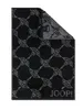 A black towel with a grey pattern and the brand logo. Anteprima dell’immagine prodotto