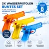 3X Wasserpistolen 12 cm bunt Set - Extra großer Reichweite Produktbild-Vorschau 7