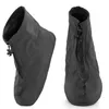 Two black waterproof shoe covers are shown against a white background. Produktbild-Vorschau