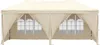 A cream-colored party tent with windows, shown from the front. Produktbild-Vorschau