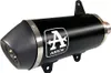 A black motorcycle exhaust pipe with a silver end cap and silver accents, featuring a white Arrow logo. Anteprima dell’immagine prodotto