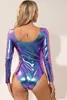 Damen Metallic Body XL – Glänzender Langarmig Ballettanzug, Produktbild-Vorschau 2