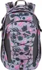 A floral patterned backpack shown from the front. Voir les images du produit