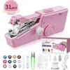 Mobile Nähmaschine kompakt in Pink – 31-teiliges Produktbild-Vorschau 1