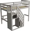 Łóżko z litego drewna Sweiko 90x200, schody z szafką, łóżko Podgląd zdjęcia produktu 10