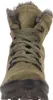 A close-up, front view of a green boot with laces and fur trim. Produktbild-Vorschau