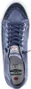 A top-down view of a blue sneaker. Voir les images du produit