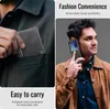 A split image showing a person putting a wallet into a jacket pocket on the left, and a person holding a phone with a case on the right. Produktbild-Vorschau
