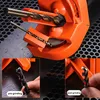 A collage showing a drill bit sharpener and before/after images of a drill bit. Podgląd zdjęcia produktu