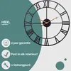 HSXL - Große Wanduhr Schwarz mit goldenen Zeigern - 60cm Produktbild-Vorschau 6