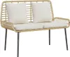 Banc de jardin vidaXL marron et crème en polyrotin Voir les images du produit 1