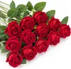 12 Stück Rot Künstliche Rosen, Künstliche Flanellblumen, Produktbild-Vorschau 1