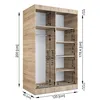 A diagram showing the dimensions of a wardrobe. Produktbild-Vorschau