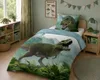Bettwäschegarnitur 140x200 cm + 70x90 cm Dinosaurier T-Rex Produktbild-Vorschau 1