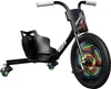 A black Razor RipRider 360 LightShow Dreirad with colorful lights on the front wheel, shown against a white background. Voir les images du produit