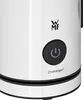 Close-up of the control panel of a WMF milk frother, showing the brand logo and power button. Voir les images du produit