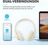 Headphones shown connected to a smartphone and a laptop, illustrating dual connectivity. Produktbild-Vorschau