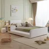 A child's bedroom with a white bed, desk, and stool. Voir les images du produit