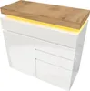 Commode Sweiko, buffet brillant avec 2 portes et 3 tiroirs, Voir les images du produit 4