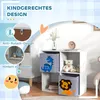 Detská odkladacia polica s kockami a zásuvkami, MDF, biela Náhľad obrázku produktu 4