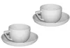 komplet 2 filiżanek ze spodkami do espresso  białe Podgląd zdjęcia produktu 2