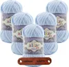 5 x ALIZE Velluto 218 Baby Blue mit Label Produktbild-Vorschau 1