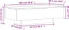 A diagram with measurements for a black coffee table. Voir les images du produit