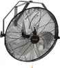 A black oscillating wall fan with a metal grille and silver blades, mounted on a black bracket against a white background. Anteprima dell’immagine prodotto