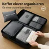 6er-Set Reise-Aufbewahrungstaschen Koffer Organizer faltbar Produktbild-Vorschau 2