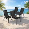 5tlg Gartengarnitur Sitzgarnitur Outdoormöbel 125x70cm Anthra/Schwarz Produktbild-Vorschau