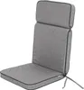 A grey chair cushion with black piping, shown from the front against a white background. Produktbild-Vorschau