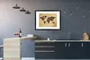MuchoWow® Gerahmtes Poster Weltkarte - Retro - Braun 80x60 Produktbild-Vorschau 5