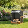 Relaxdays Hundestrandkorb, Rattan, mit Napf, Hundesessel Produktbild-Vorschau 2
